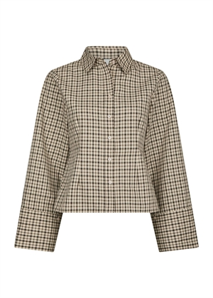 Rosa checked skjorte Beige Neo Noir 
